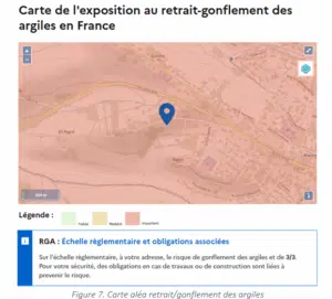 ETUDE DE SOL G1PGC à NAILLOUX (31) HAUTE GARONNE Cartographie du BRGM sur les risques de retrait-gonflement des argiles (RGA)