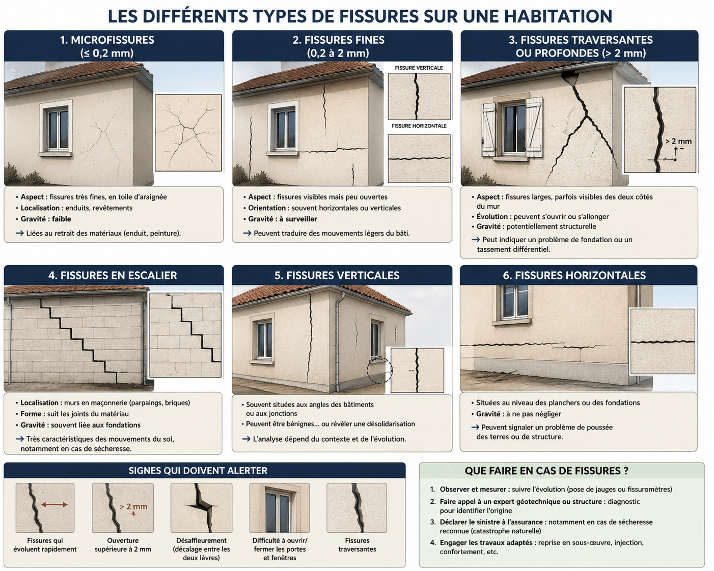 REPRESENTATION DES DIFFERENTES FISSURES