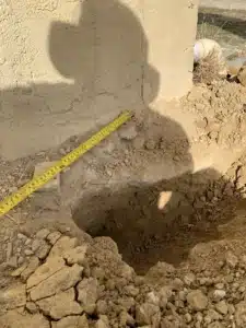 ETUDE DE SOL G5 Sinistres à Laurac - AUDE Reconnaissance des fondations de l‘existant . Cette investigation est essentielle dans le cadre d’une G5.