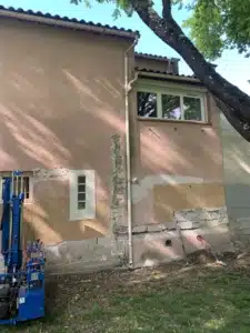 Etude géotechnique après sinistre - Haute-Garonne Sondages au pénétromètre dynamique lourd pour une étude de sol . Cette méthode permet de vérifier la résistance de sol pour l’emprise au sol du projet